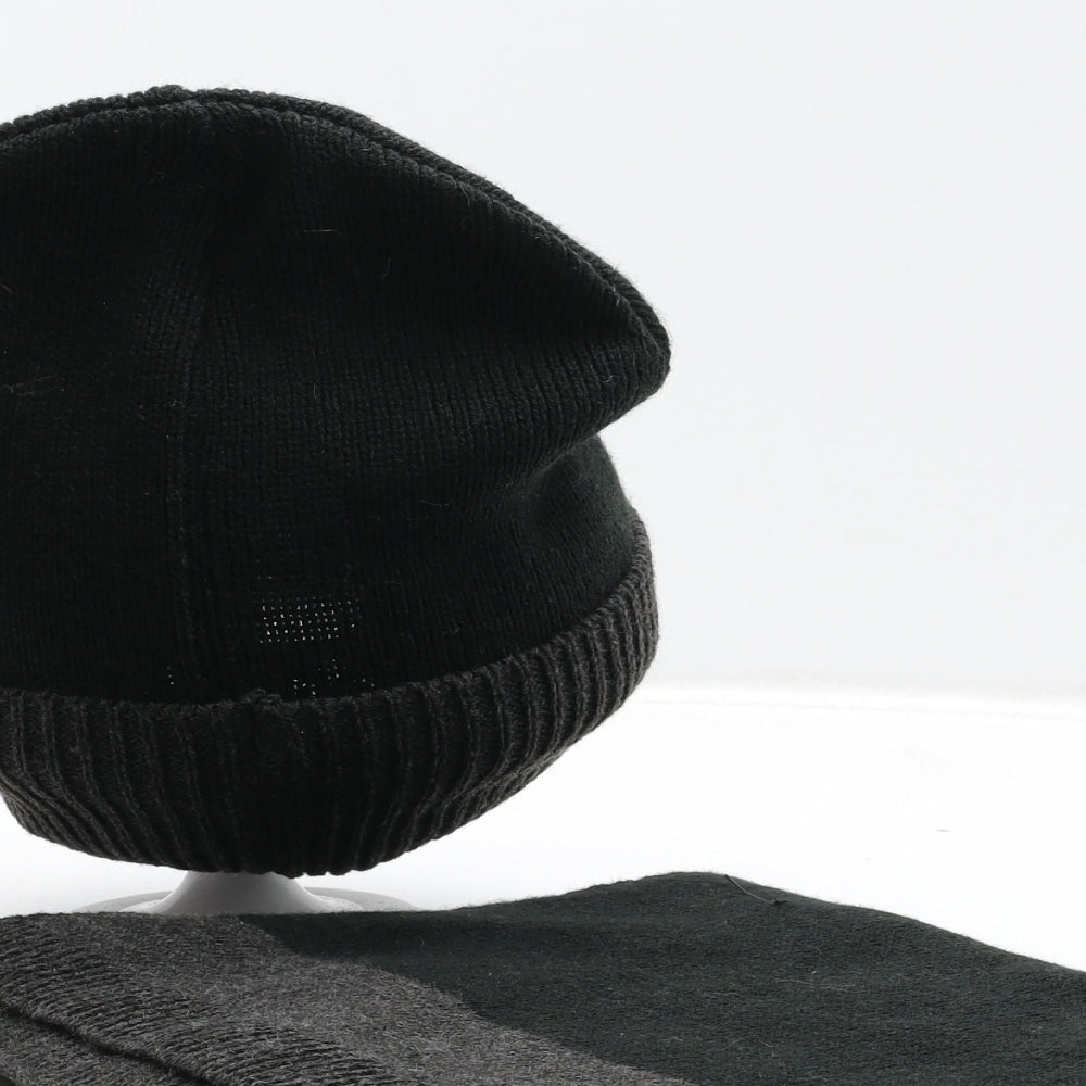Preworn Mens Black Acrylic Beanie One Size