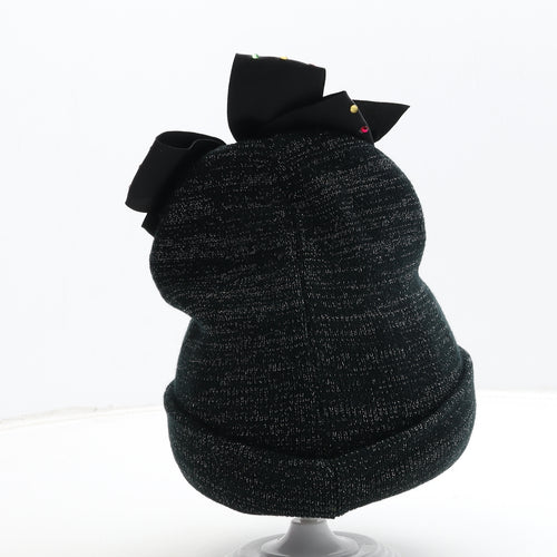 Preworn Girls Black Acrylic Beanie One Size