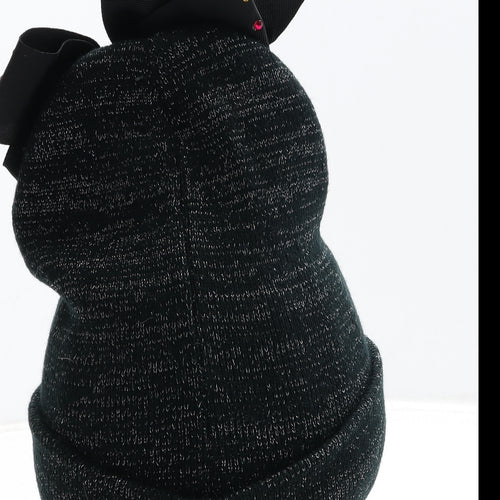 Preworn Girls Black Acrylic Beanie One Size