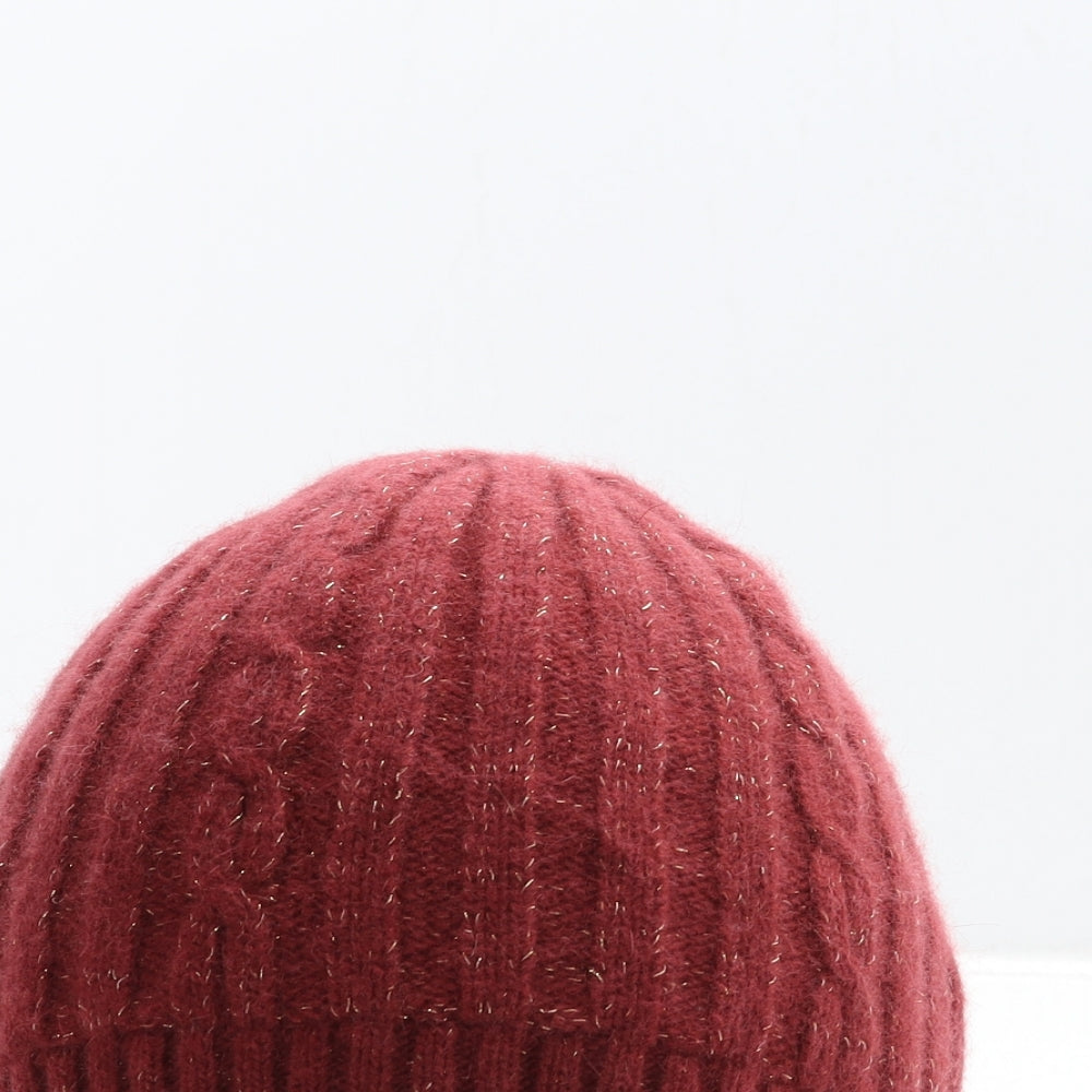 Portolando Womens Red Wool Beanie One Size