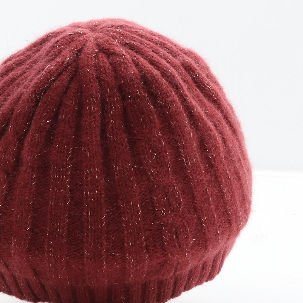 Portolando Womens Red Wool Beanie One Size