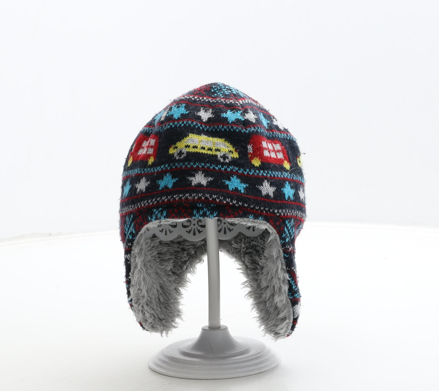 George Boys Multicoloured Geometric Acrylic Beanie Size S - Car Detail