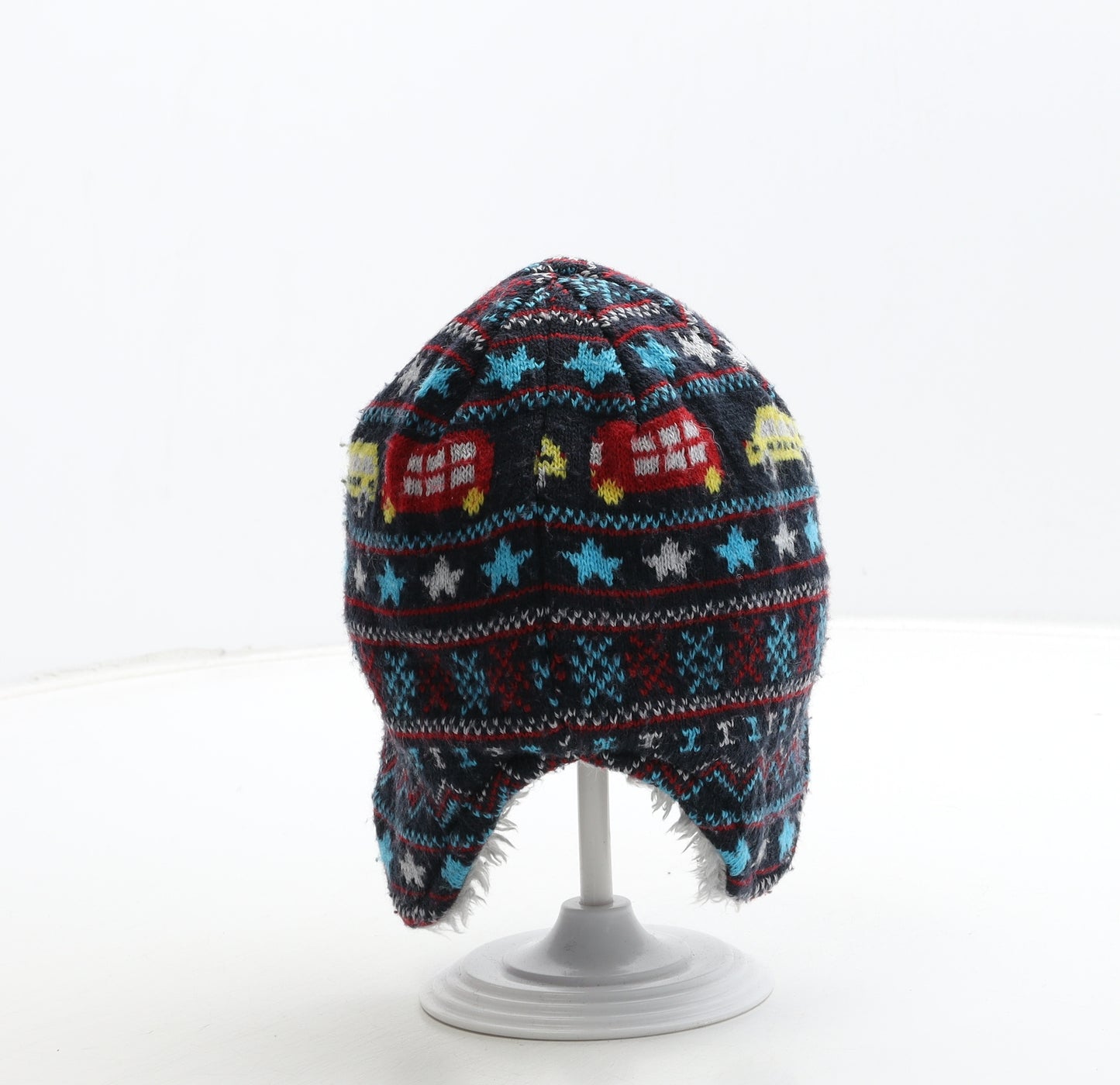 George Boys Multicoloured Geometric Acrylic Beanie Size S - Car Detail