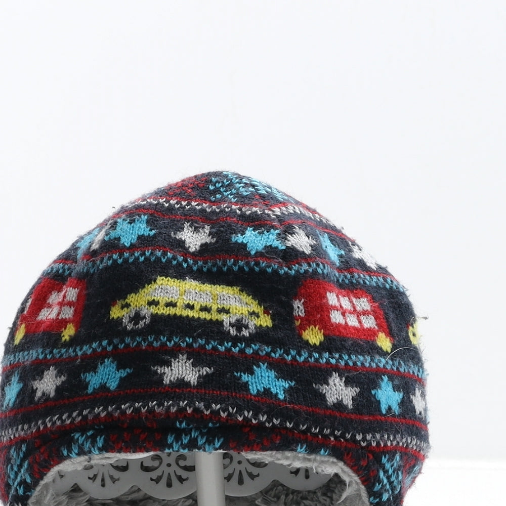 George Boys Multicoloured Geometric Acrylic Beanie Size S - Car Detail