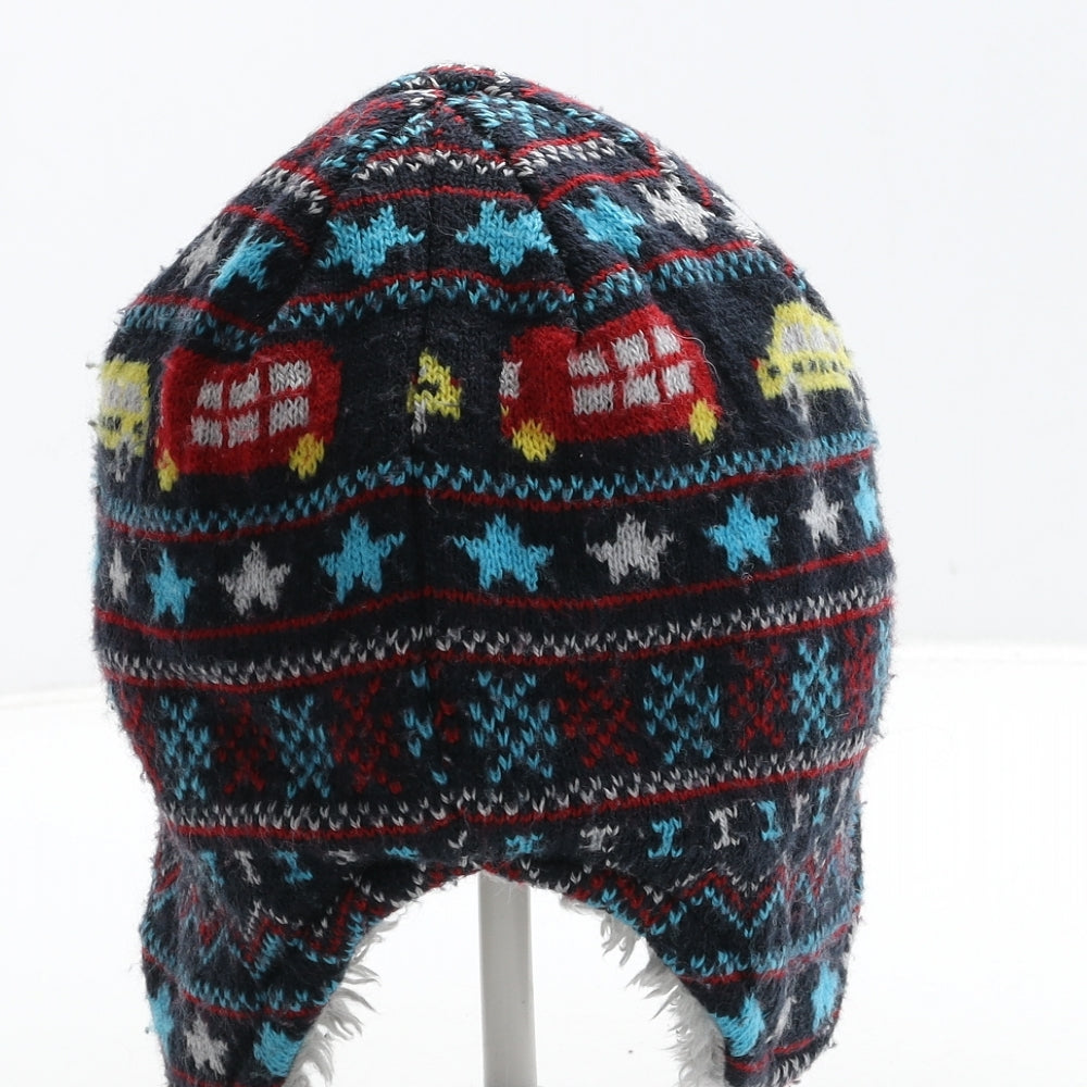 George Boys Multicoloured Geometric Acrylic Beanie Size S - Car Detail