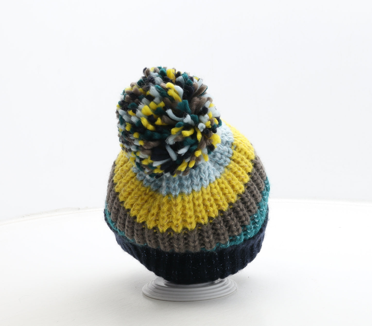 NEXT Womens Multicoloured Colourblock Acrylic Bobble Hat One Size