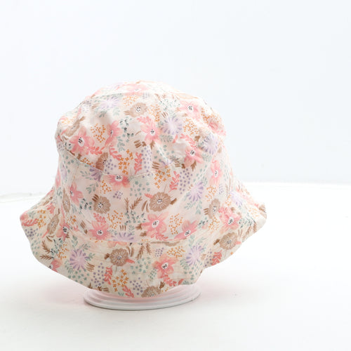 George Girls Pink Floral Cotton Bucket Hat Size S
