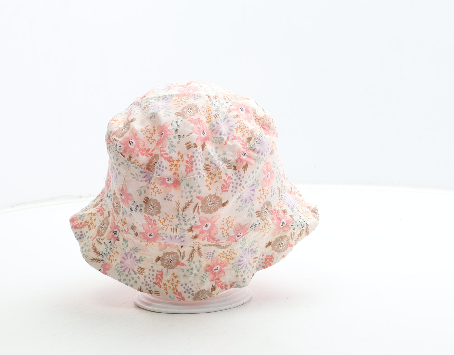 George Girls Pink Floral Cotton Bucket Hat Size S