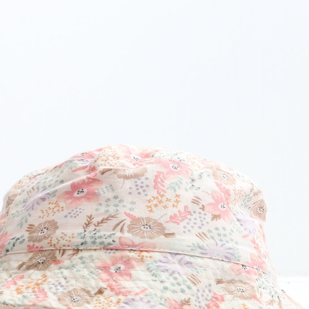 George Girls Pink Floral Cotton Bucket Hat Size S