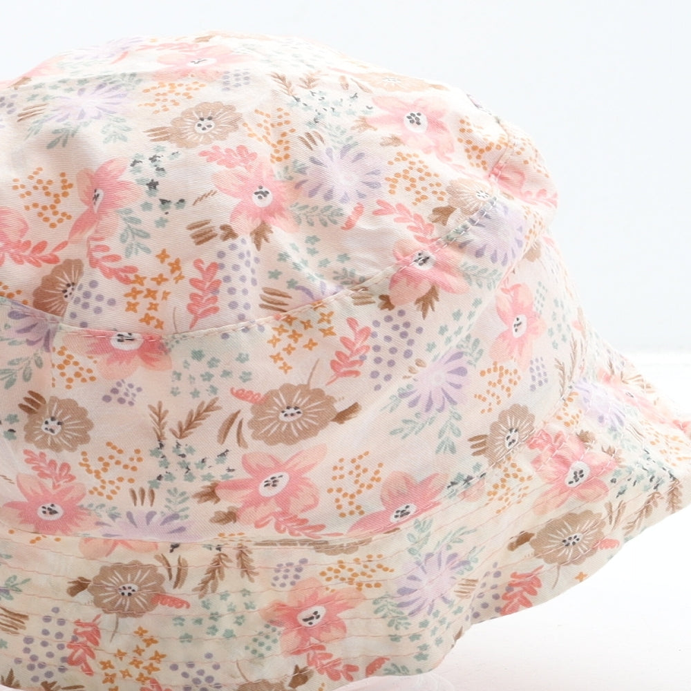 George Girls Pink Floral Cotton Bucket Hat Size S
