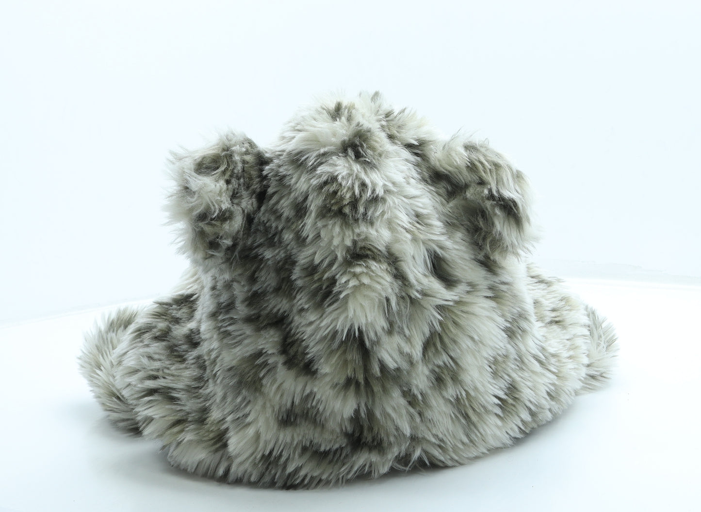 F&F Girls Grey Animal Print Acrylic Bonnet One Size - Leopard print