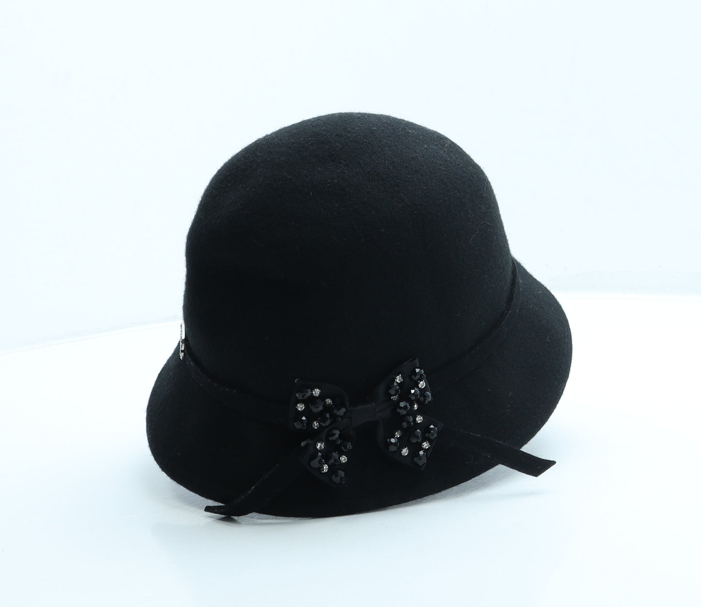 LAURA BIAGIOTTI Womens Black 100% Wool Cloche One Size