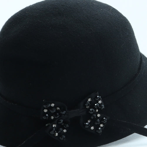 LAURA BIAGIOTTI Womens Black 100% Wool Cloche One Size