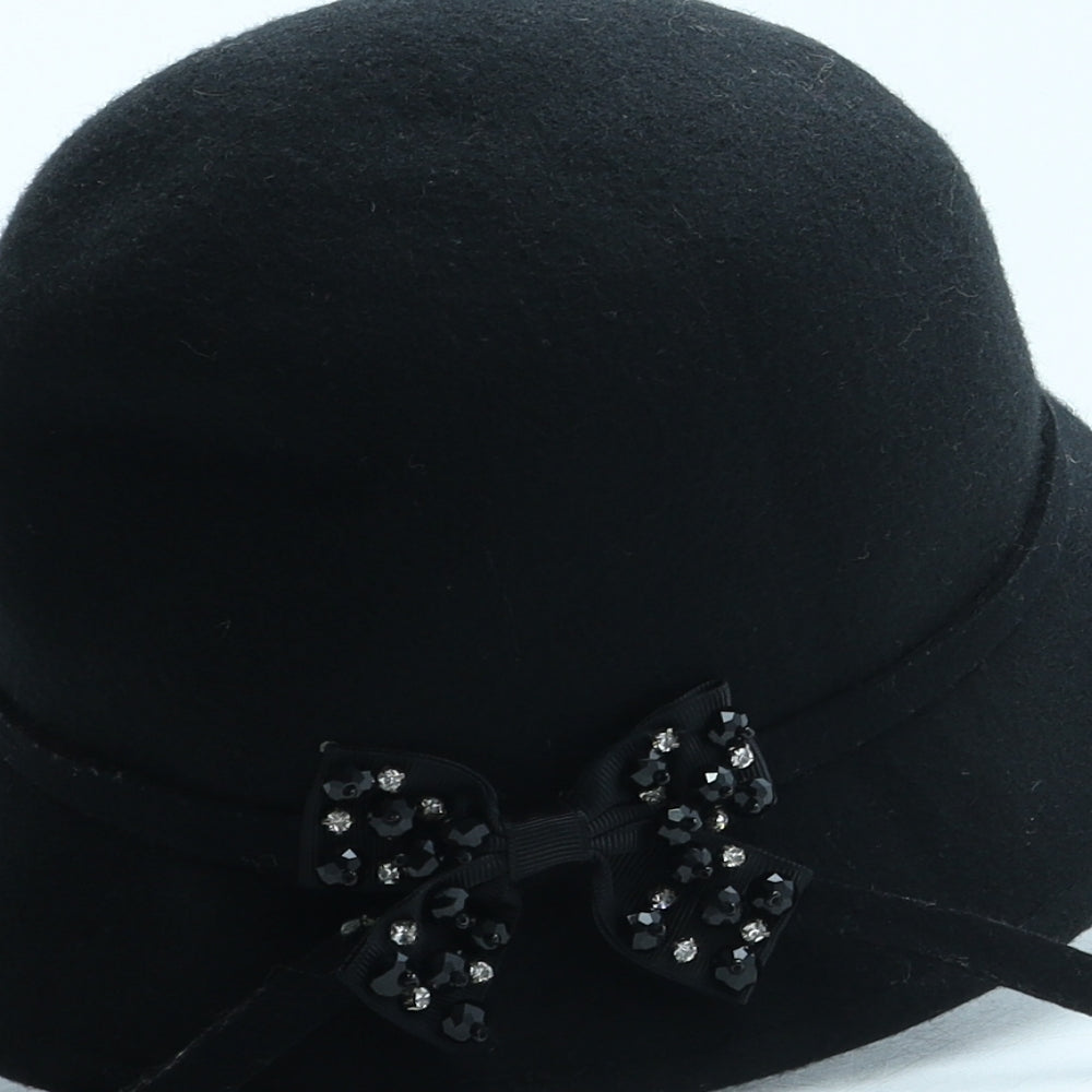 LAURA BIAGIOTTI Womens Black 100% Wool Cloche One Size