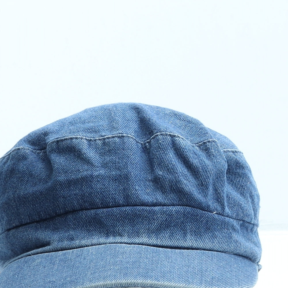 Topshop Womens Blue Fabric Peaked Cap One Size