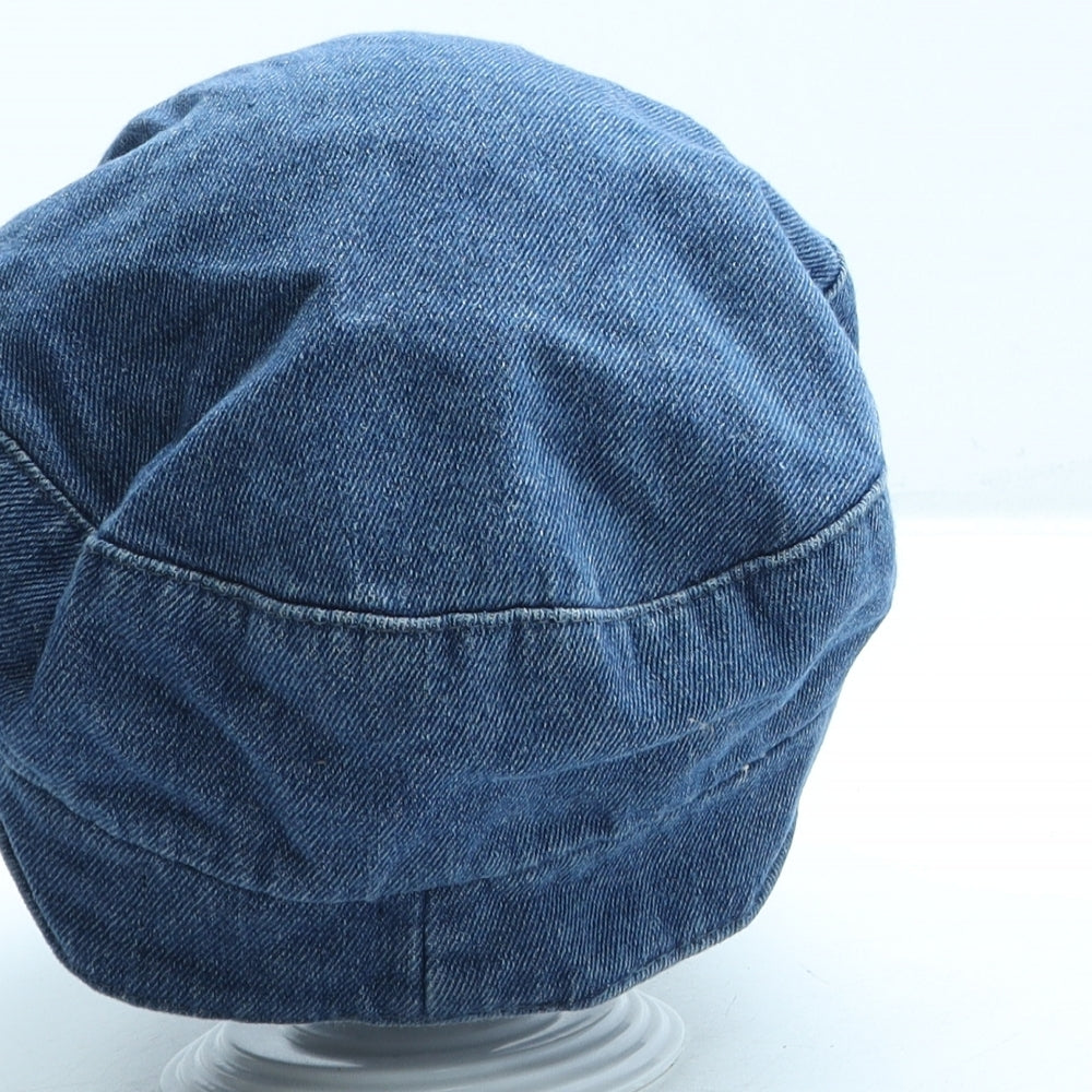 Topshop Womens Blue Fabric Peaked Cap One Size
