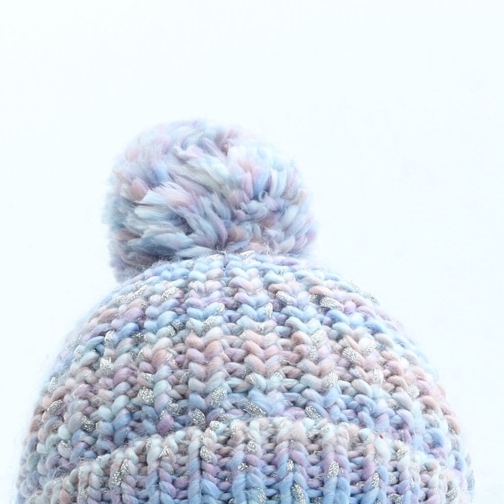 Monsoon Girls Multicoloured Acrylic Bobble Hat One Size
