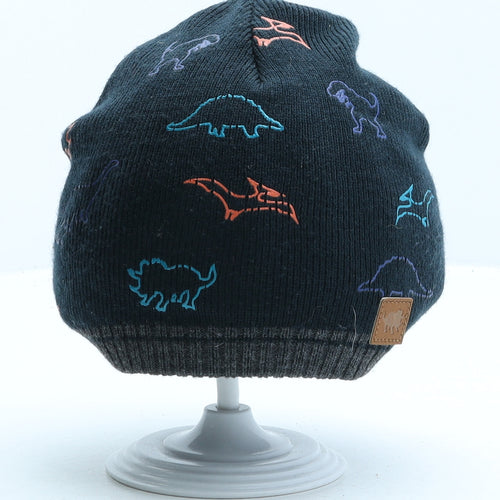 F&F Boys Blue Geometric Acrylic Beanie One Size - Dinosaur