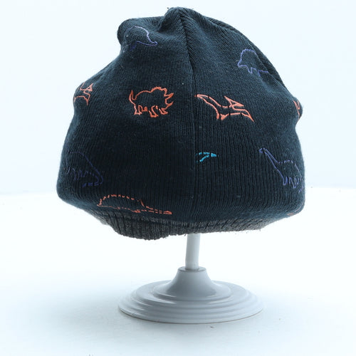 F&F Boys Blue Geometric Acrylic Beanie One Size - Dinosaur