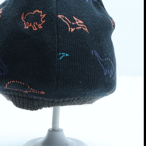 F&F Boys Blue Geometric Acrylic Beanie One Size - Dinosaur