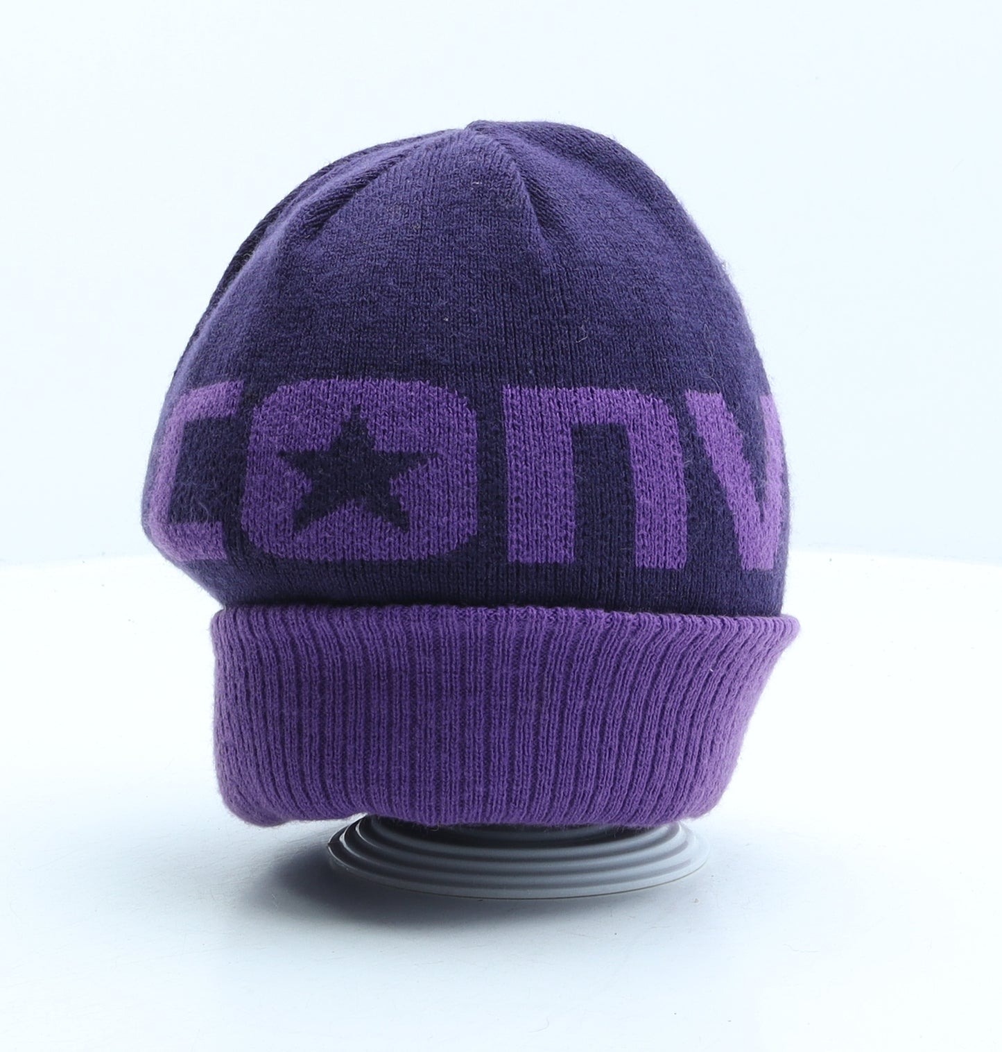 Converse Girls Purple Acrylic Beanie One Size