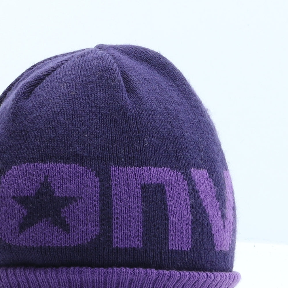 Converse Girls Purple Acrylic Beanie One Size