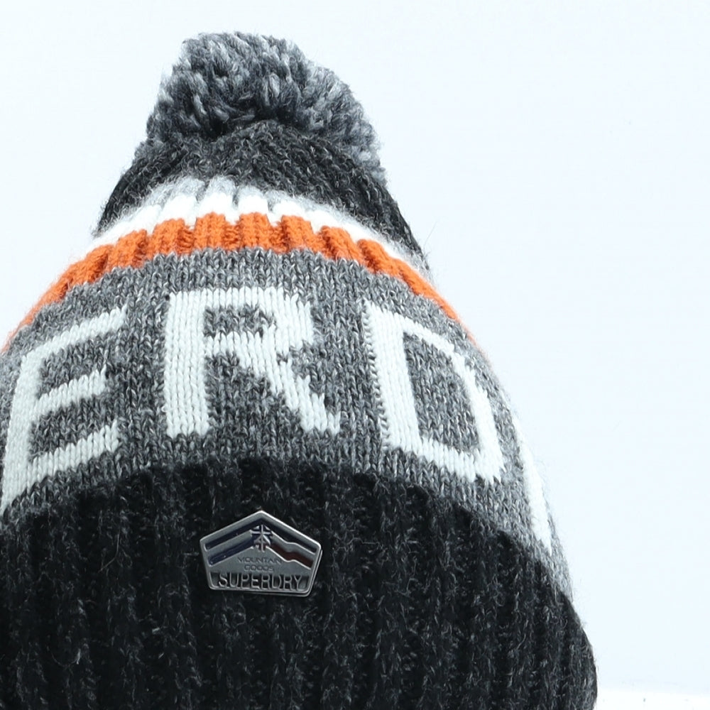Superdry Boys Multicoloured Striped Acrylic Bobble Hat One Size