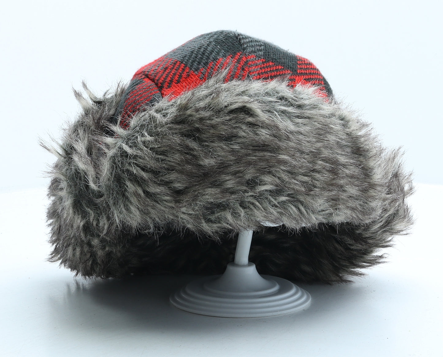 Hi Gear Mens Red Check Acrylic Trapper Hat One Size