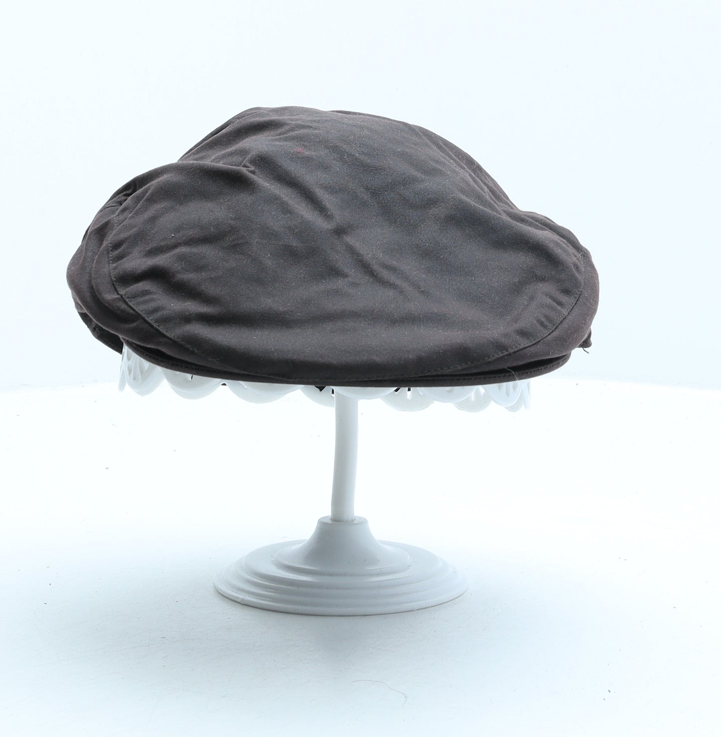 Marks and Spencer Mens Brown Cotton Flat Cap Size S - Wax Coated