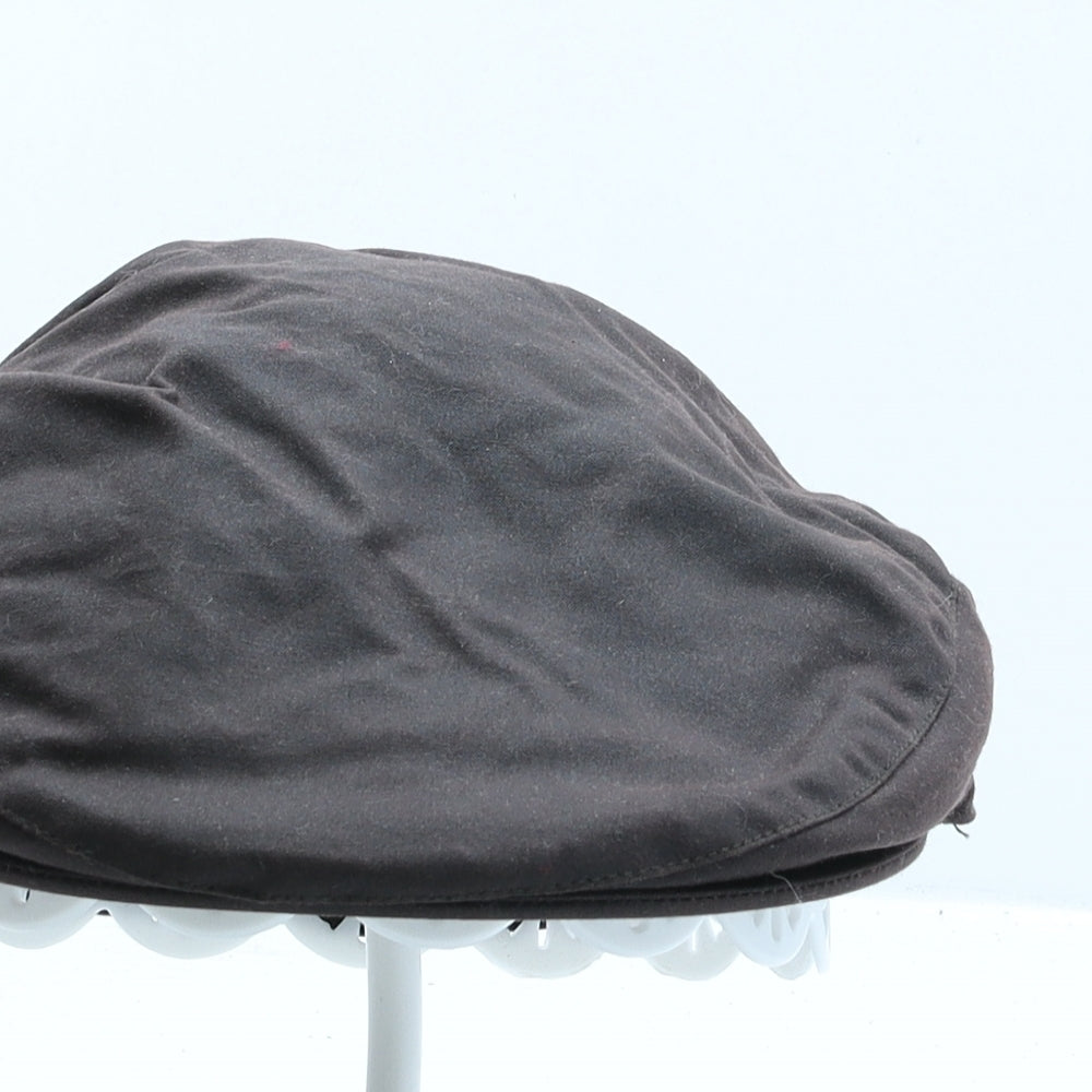 Marks and Spencer Mens Brown Cotton Flat Cap Size S - Wax Coated