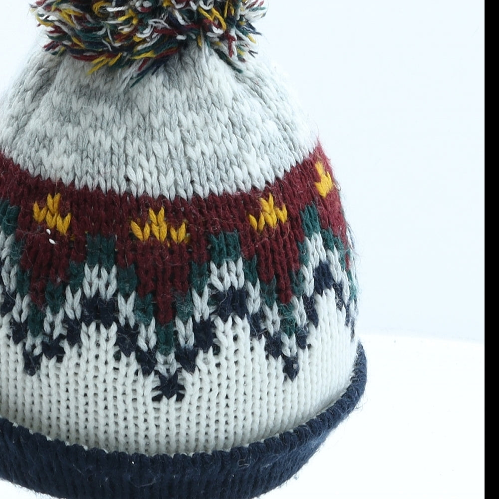 Primark Mens Multicoloured Fair Isle Acrylic Beanie Size S