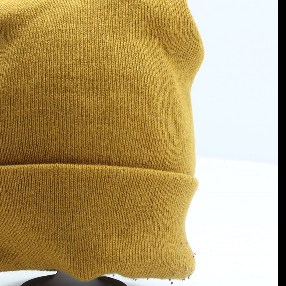 H&M Mens Yellow Acrylic Beanie One Size