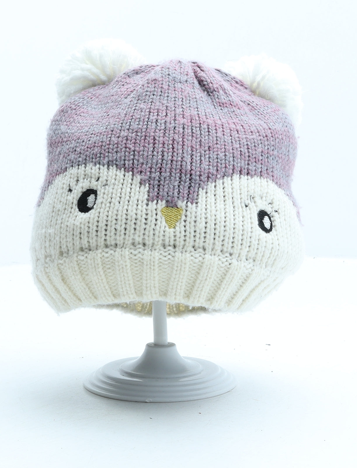 John Lewis Girls Multicoloured Geometric Acrylic Beanie One Size - Penguin