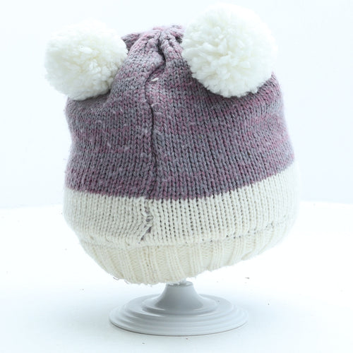 John Lewis Girls Multicoloured Geometric Acrylic Beanie One Size - Penguin