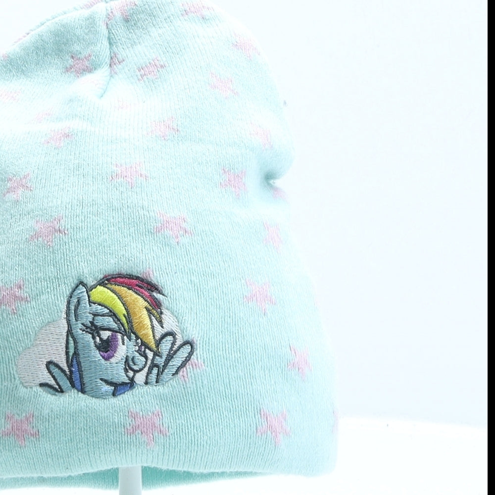 My Little Pony Girls Green Geometric Acrylic Beanie One Size - Star detail