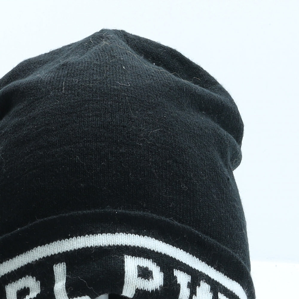 Primark Girls Black Acrylic Beanie One Size - Girl Power