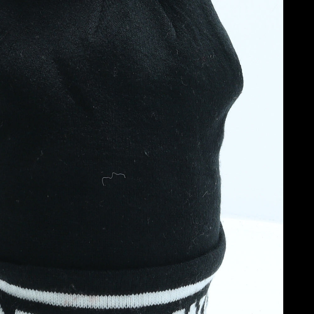 Primark Girls Black Acrylic Beanie One Size - Girl Power