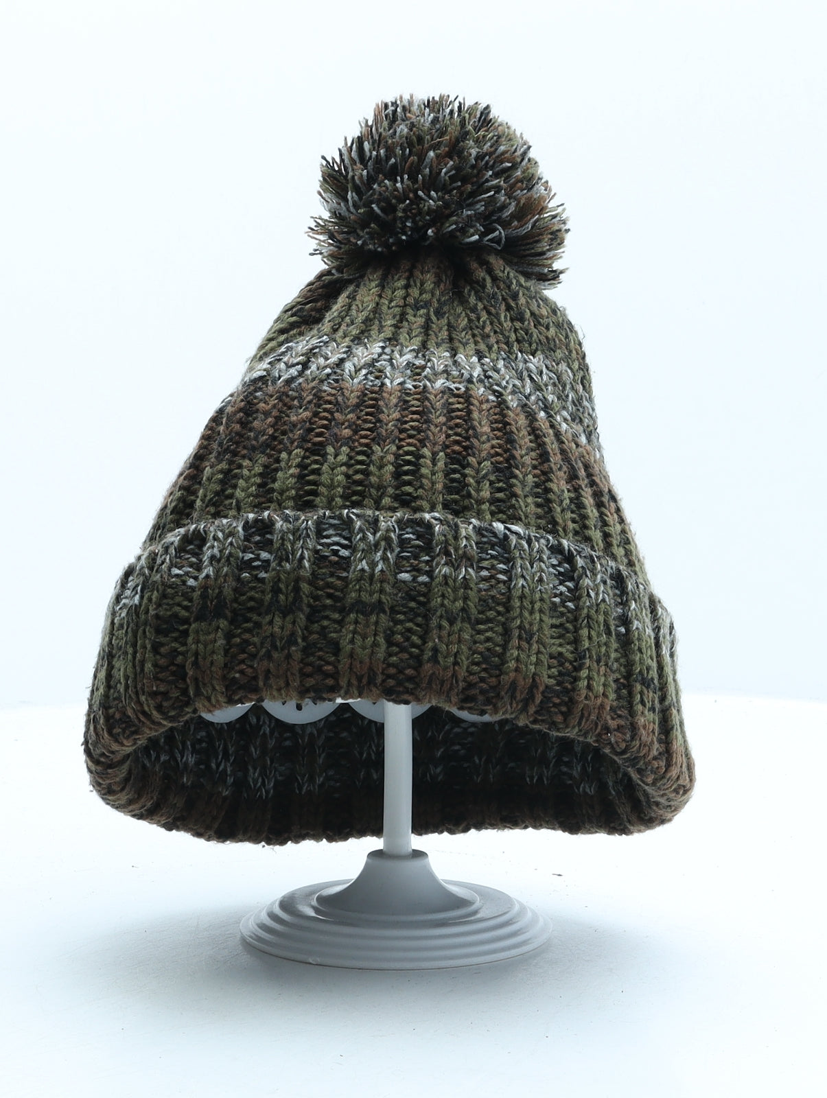 Matalan Mens Green Fair Isle Acrylic Beanie One Size
