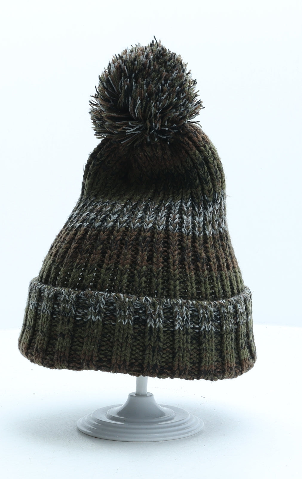 Matalan Mens Green Fair Isle Acrylic Beanie One Size
