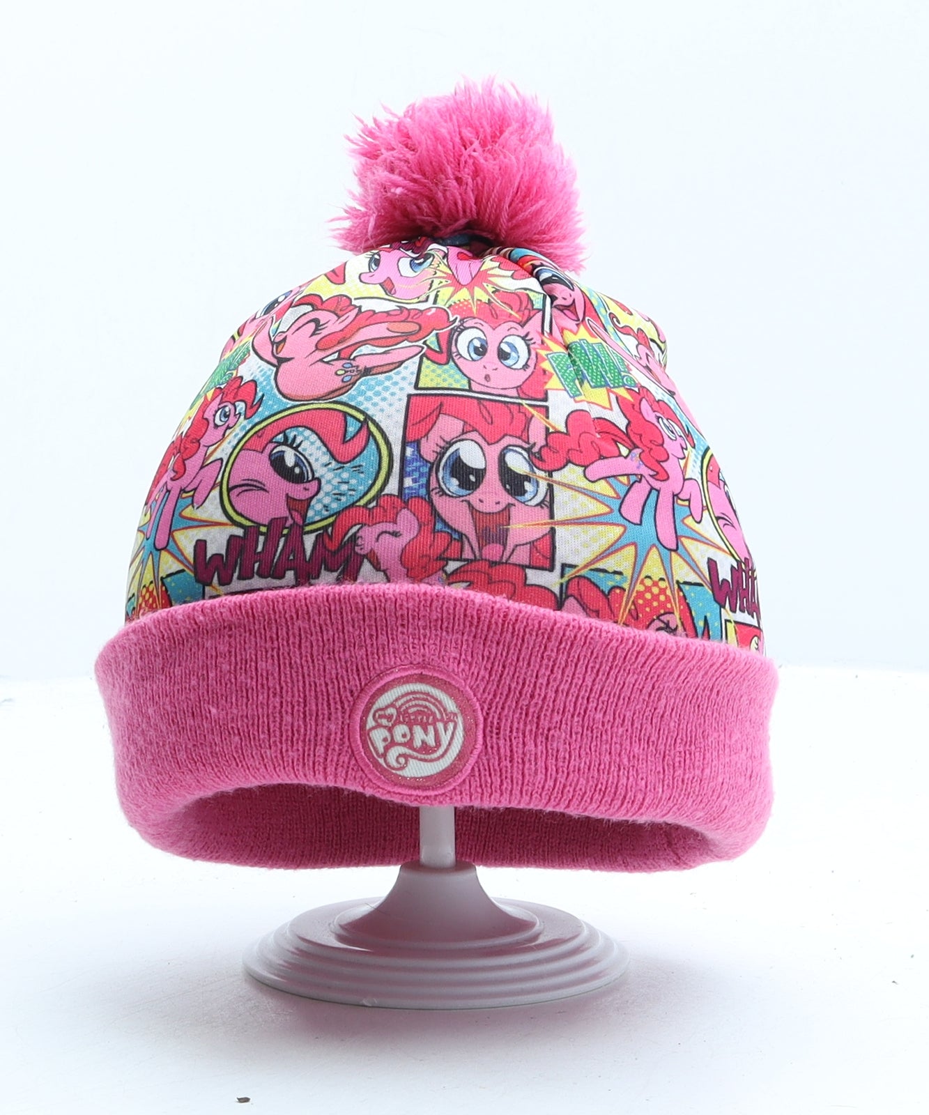 George Girls Pink Geometric Polyester Bobble Hat One Size - My Little Pony
