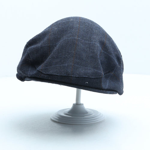Marks and Spencer Mens Blue Plaid Polyester Flat Cap Size M
