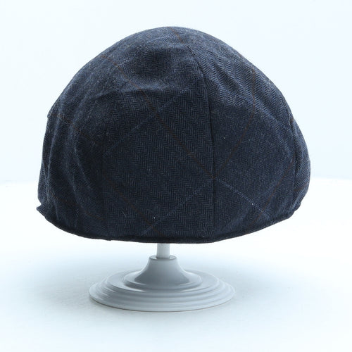 Marks and Spencer Mens Blue Plaid Polyester Flat Cap Size M