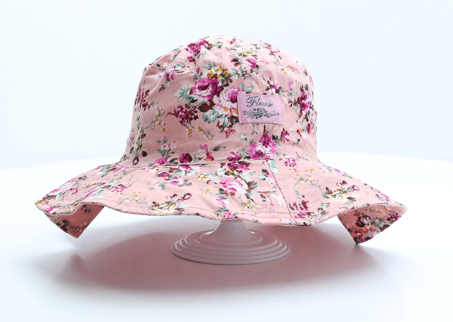 Fleur Womens Pink Floral Cotton Boonie Hat One Size
