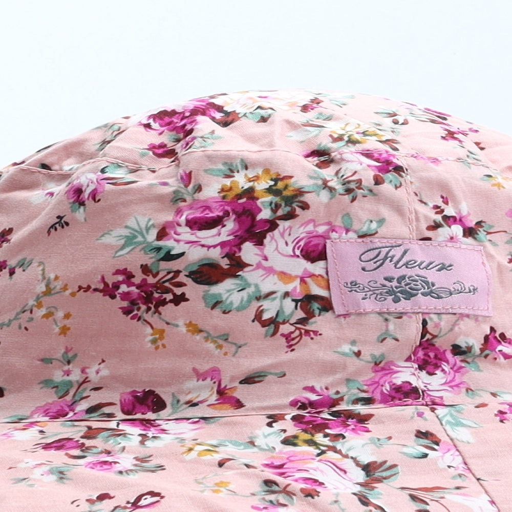 Fleur Womens Pink Floral Cotton Boonie Hat One Size