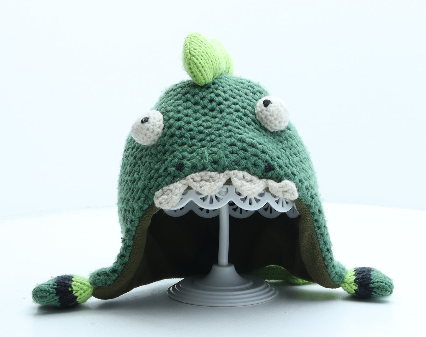 NEXT Boys Green Acrylic Bonnet One Size - Dinosaur