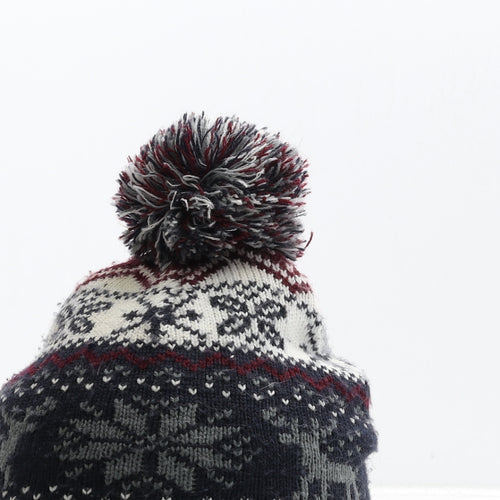 Primark Boys Black Fair Isle Acrylic Bonnet One Size