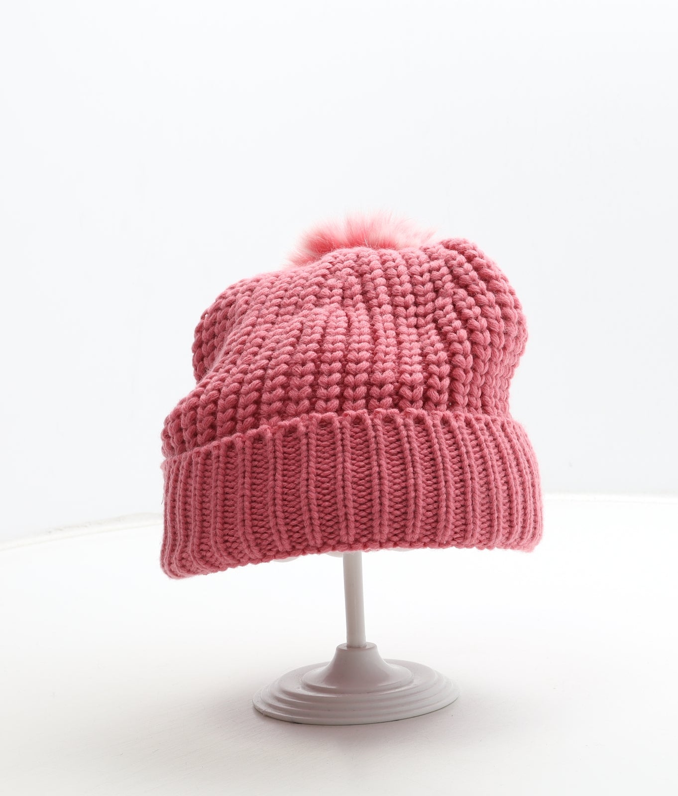 Marks and Spencer Womens Pink Acrylic Bobble Hat One Size