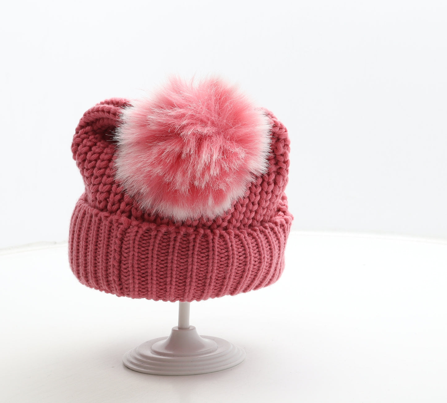 Marks and Spencer Womens Pink Acrylic Bobble Hat One Size