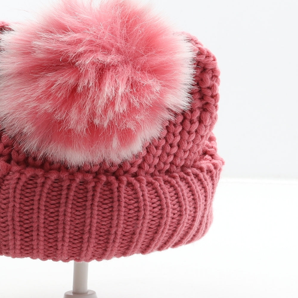 Marks and Spencer Womens Pink Acrylic Bobble Hat One Size