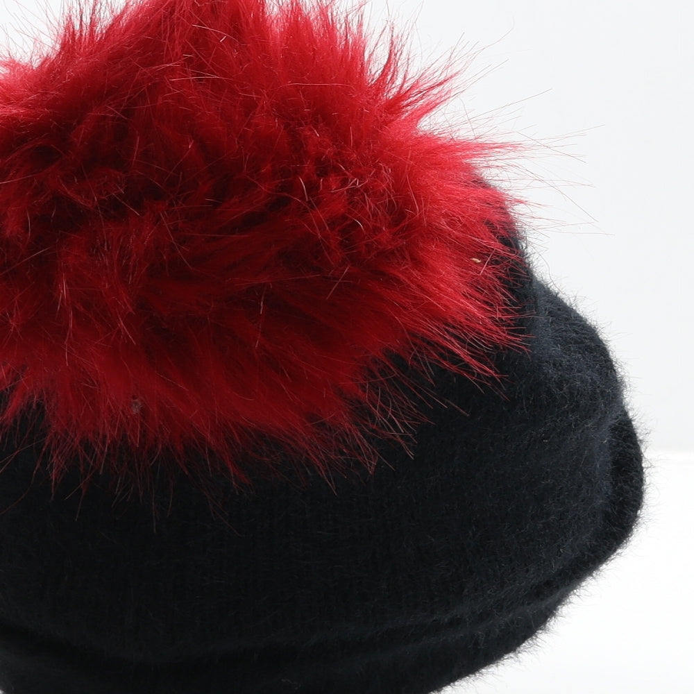F&F Womens Blue Nylon Bobble Hat One Size - Christmas Gingle Bells